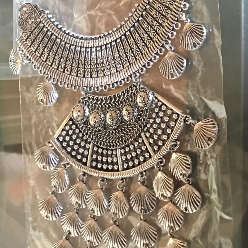 ethnic silver necklace